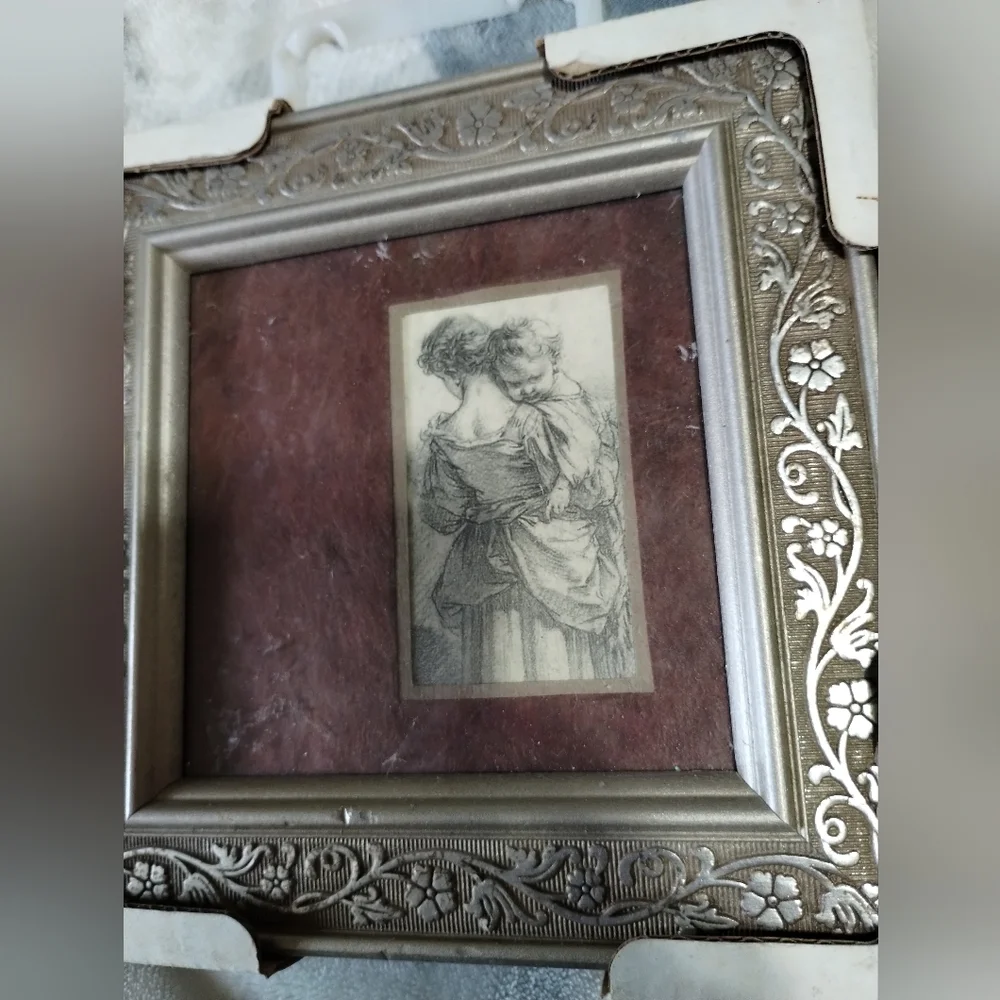 Mother and Child, Francois Boucher, Framed Drawing, Vth Framed Art. Never Hung